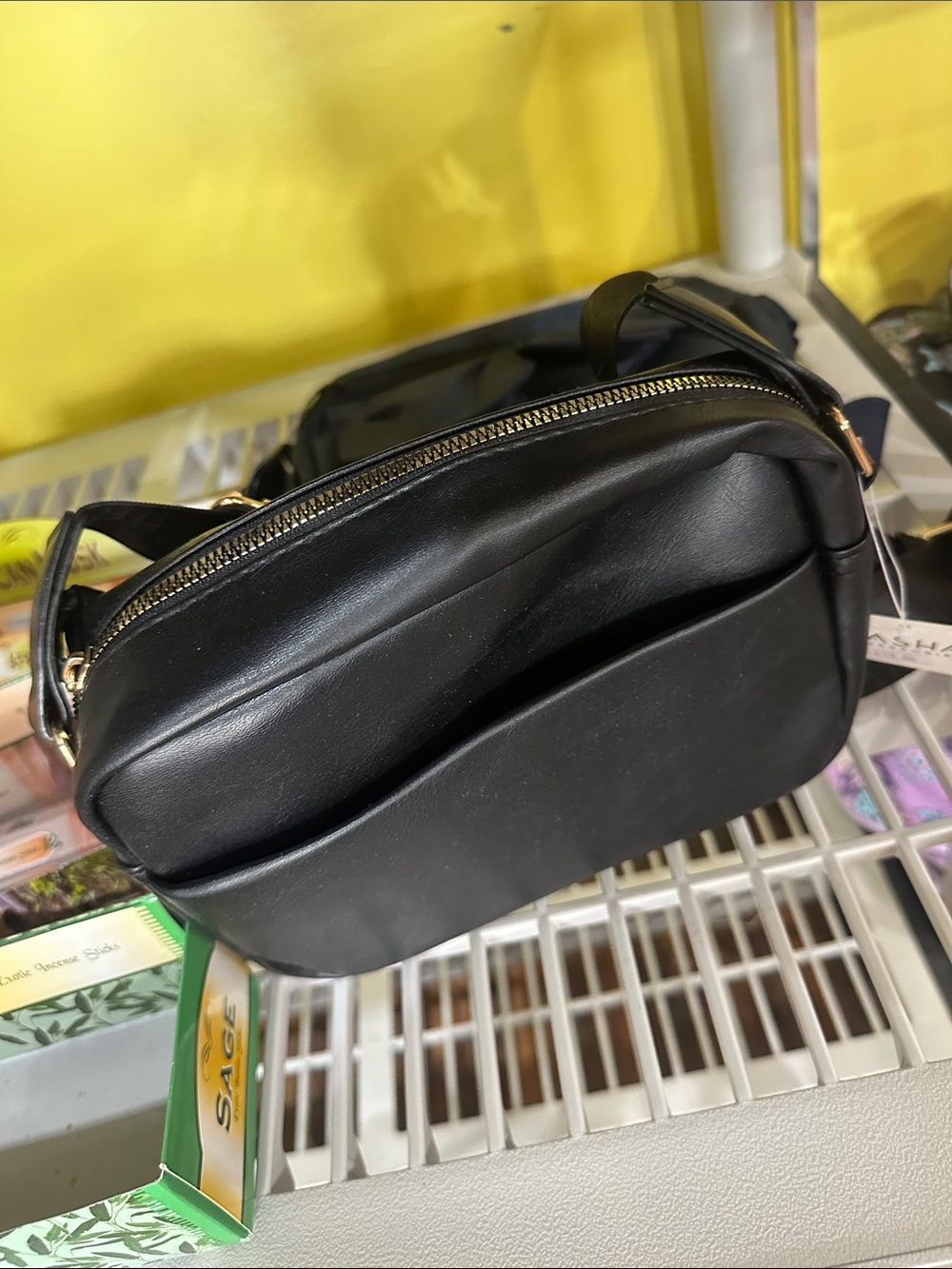 Sasha Accessories Crossbody Leather-Style Zip Bag